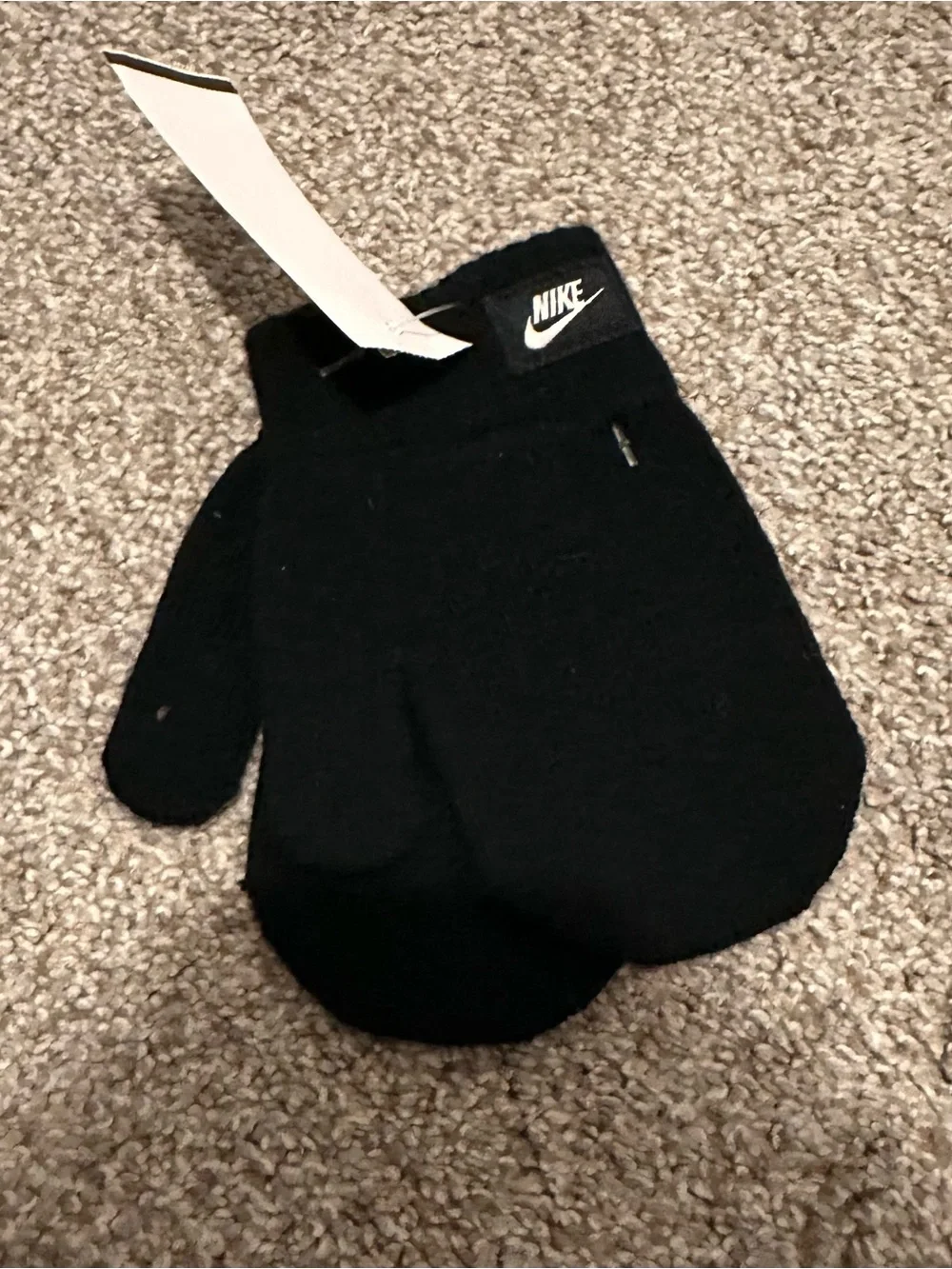 Nike Kids Black Knit Mittens